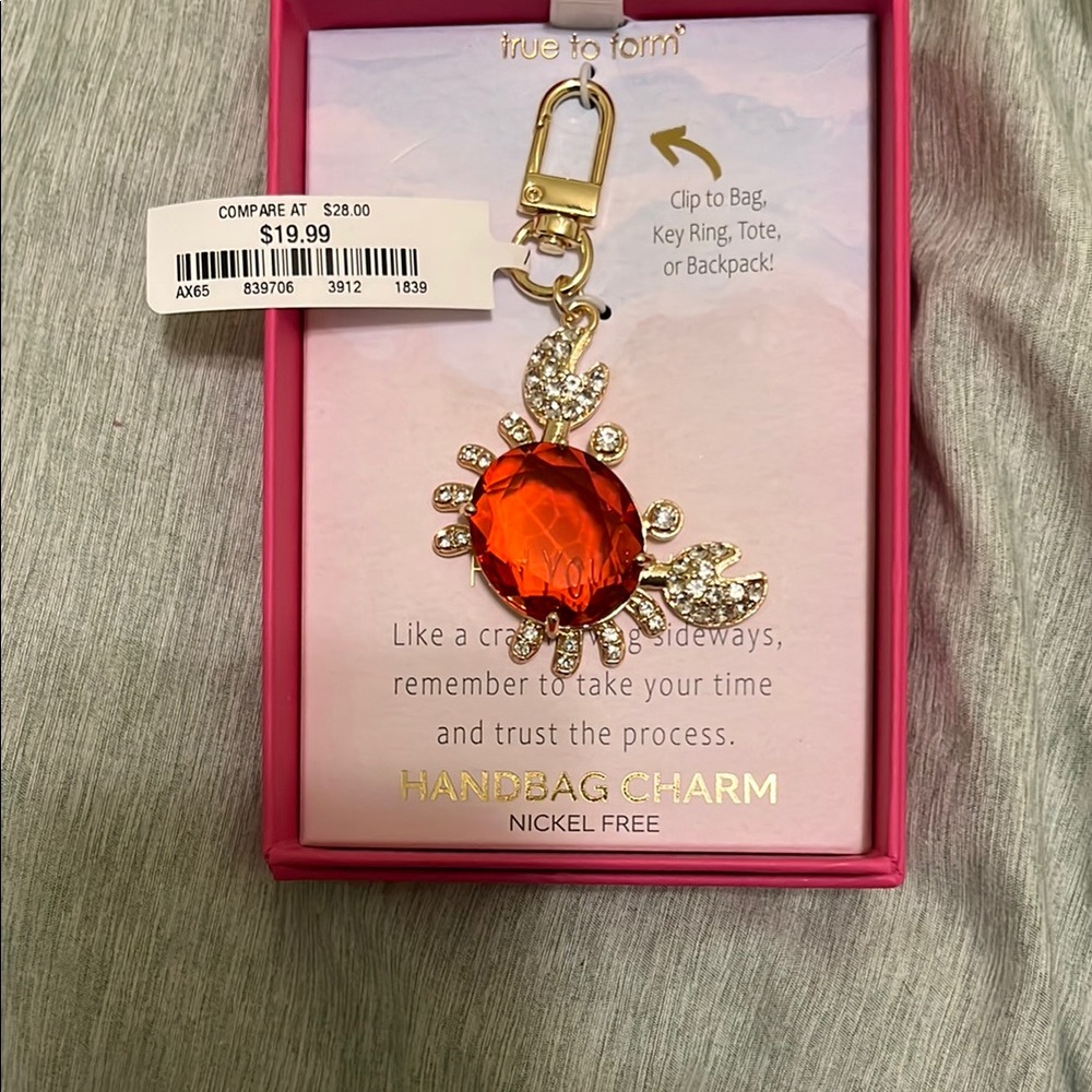 True to Form adorable crab Handbag Charm